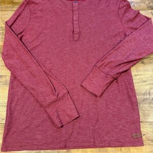 7 For All Mankind Burgundy Long Sleeve Tee